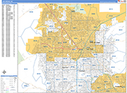 Las Vegas  Wall Map Basic Style